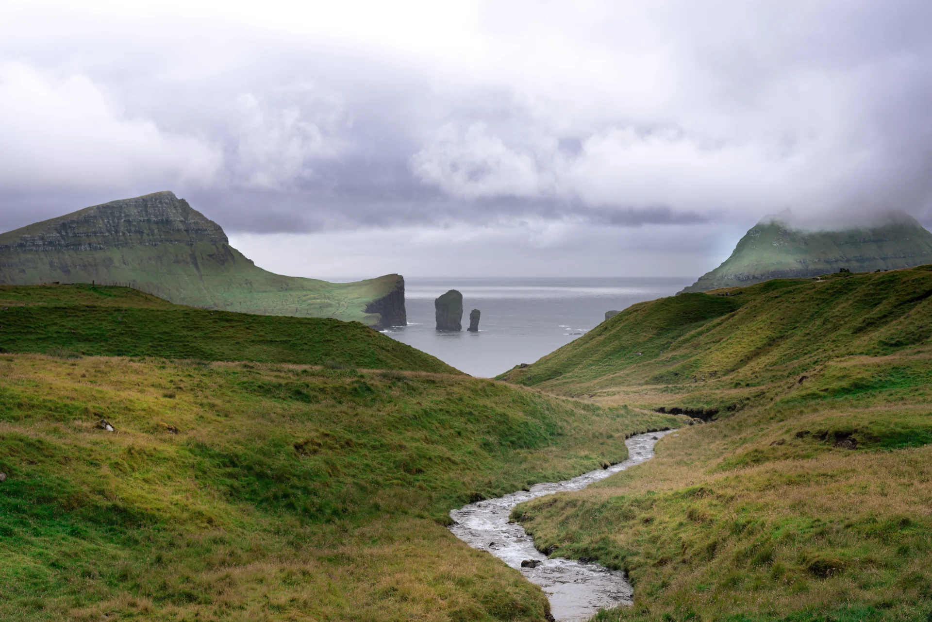 Sentier serpentant vers les falaises