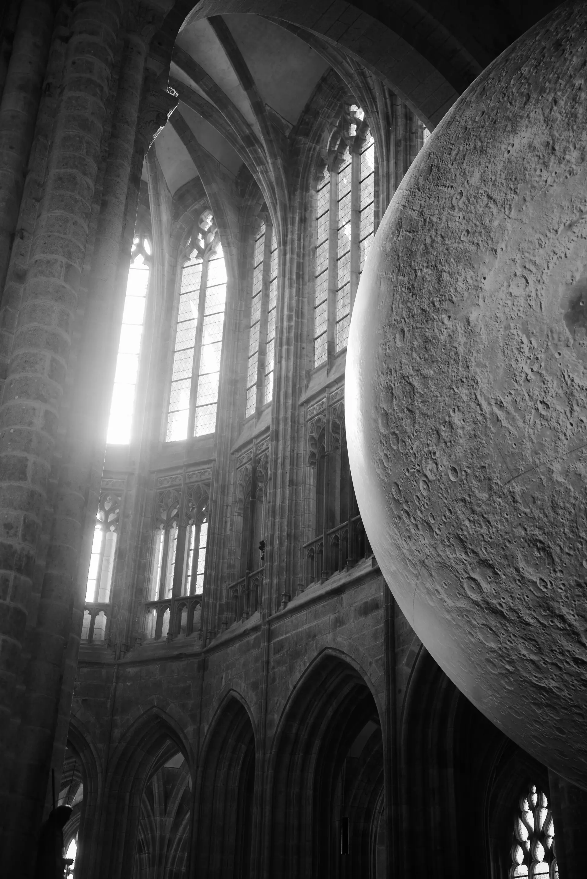 Tirage fine art N&B — Rosace d'une cathédrale