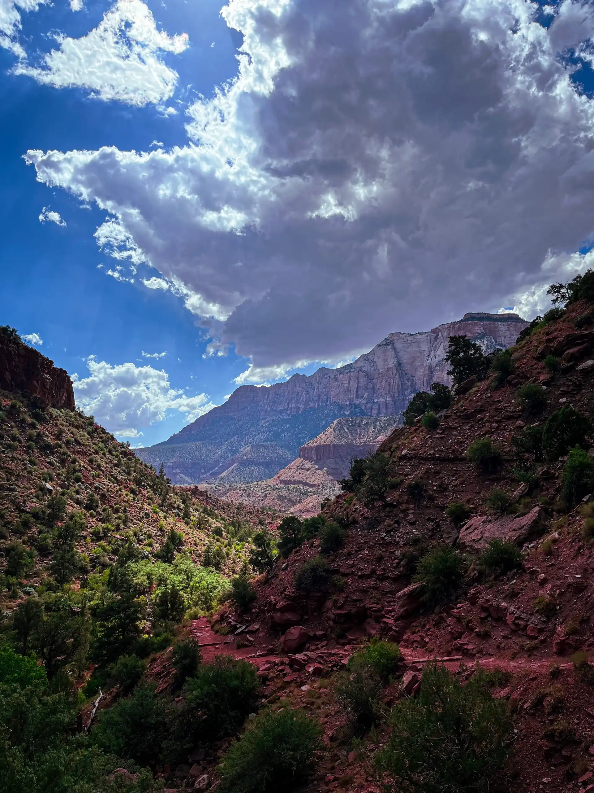 Sommets de Zion sous les nuages